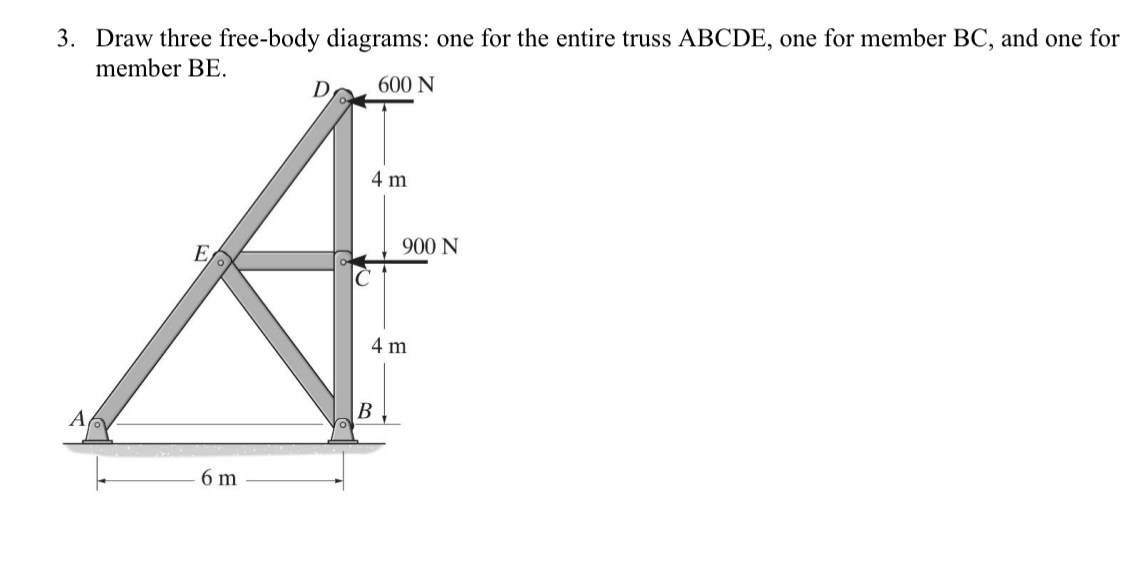 3 . Draw three free - body diagrams: one for the