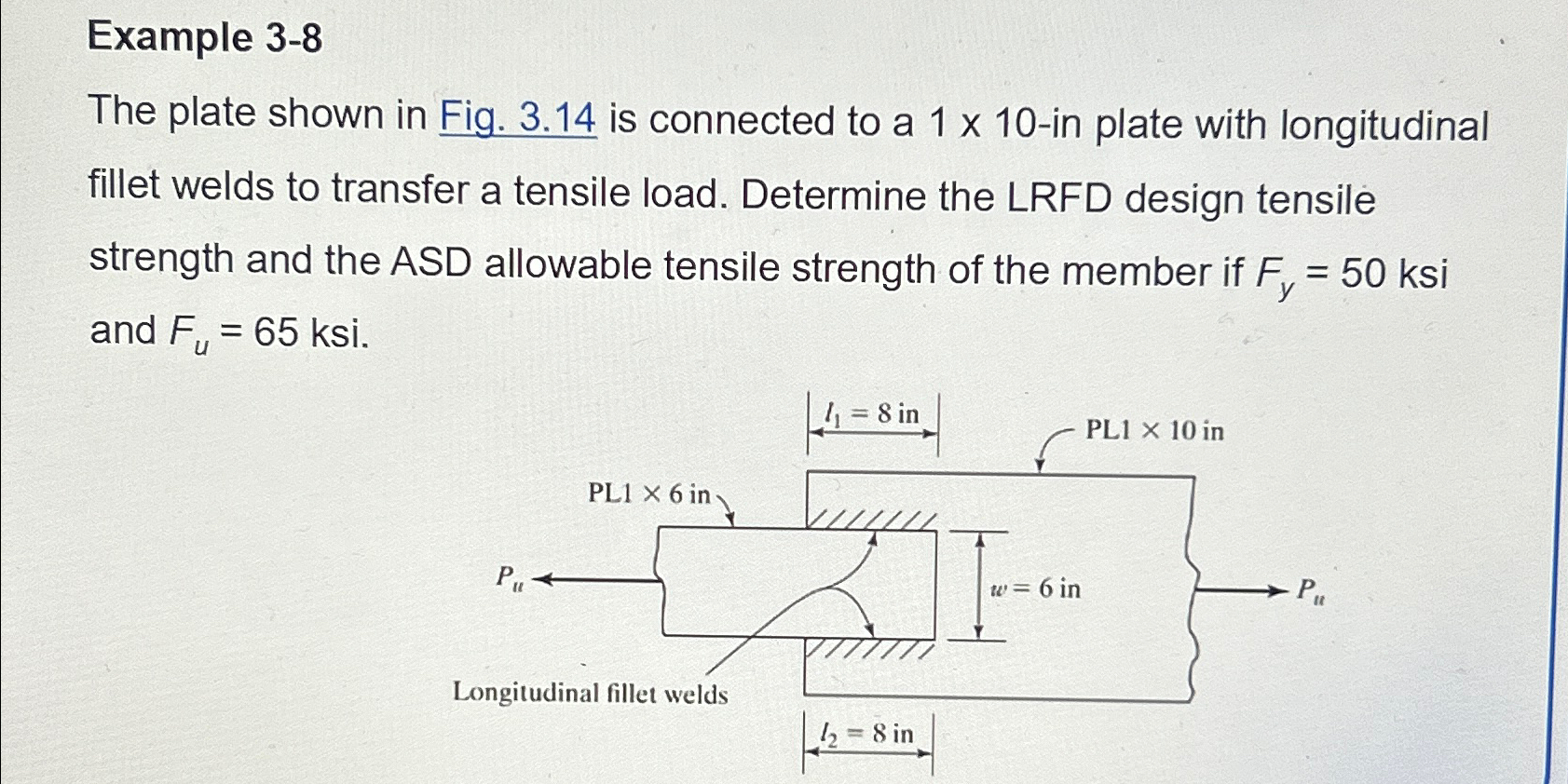 Example 3 - 8 The plate shown in Fig. 3 . 1 4 is