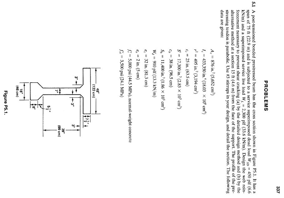 PROBLEMS 5 . 1 A post - tensioned bonded