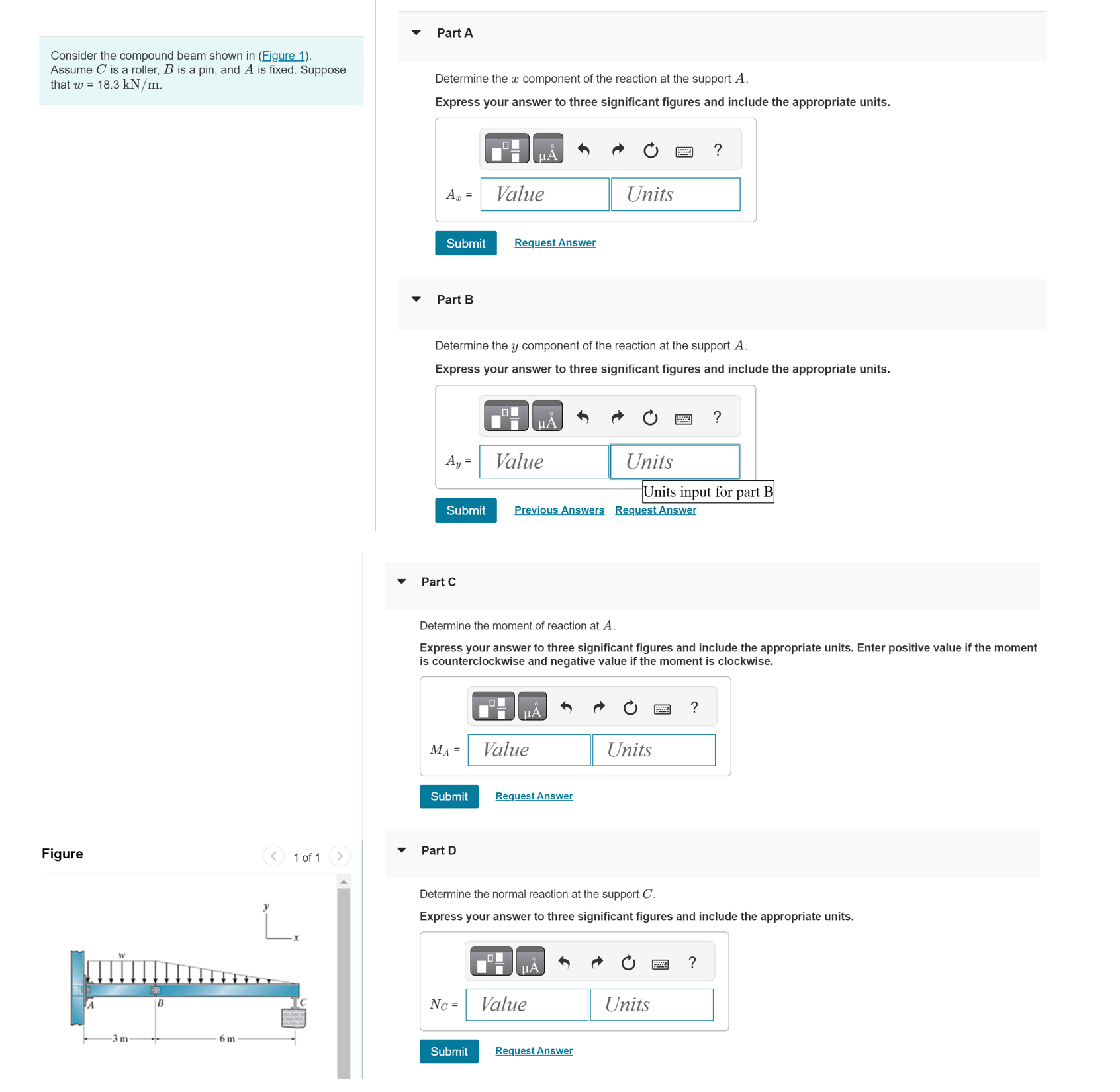 Consider the compound beam shown in ( Figure 1 )
