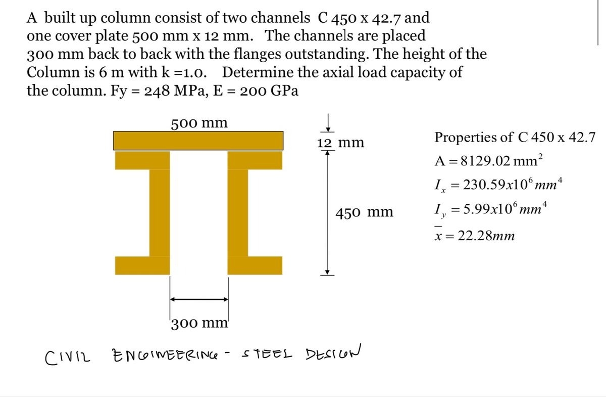 A built up column consist of two channels C 4 5 0