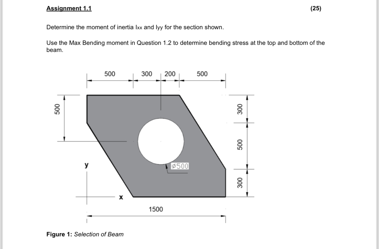 Assignment 1 . 1 ( 2 5 ) Determine the moment of
