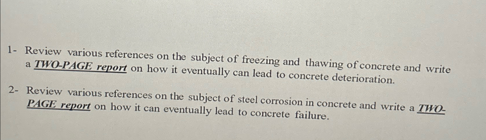 1 - Review various references on the subject of