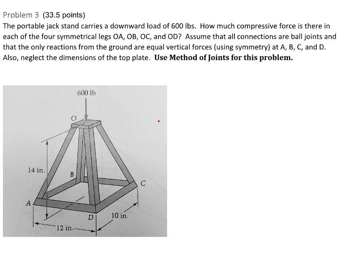 Please show work The portable jack stand carries