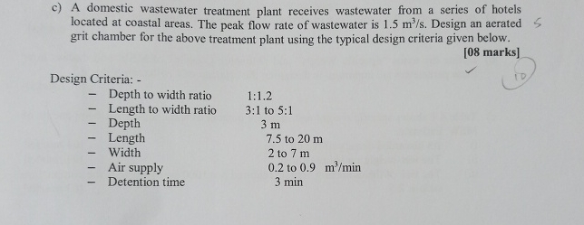 c ) A domestic wastewater treatment plant