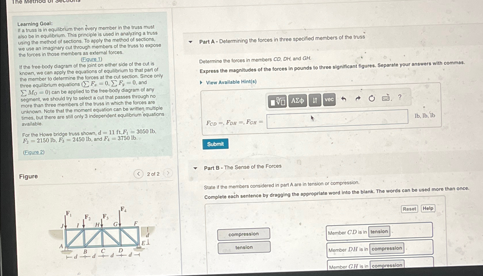 Learning Goal: If a truss is in equilibrium then
