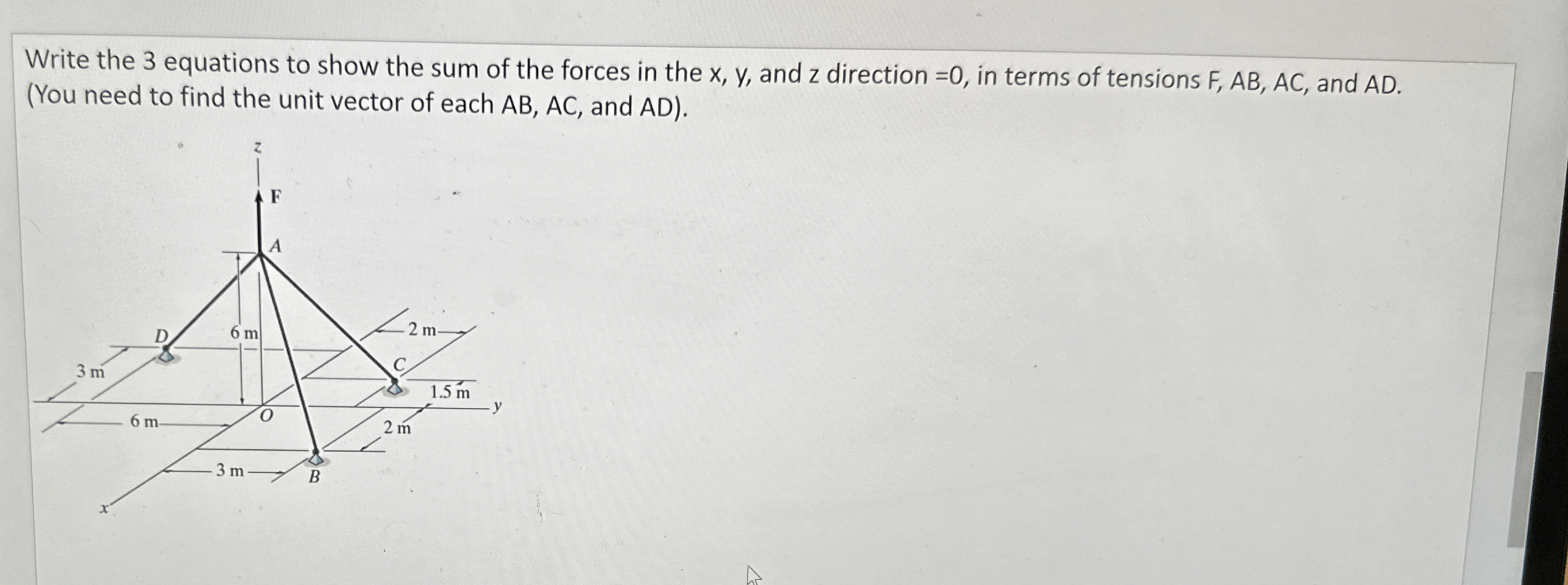 Write the 3 equations to show the sum of the