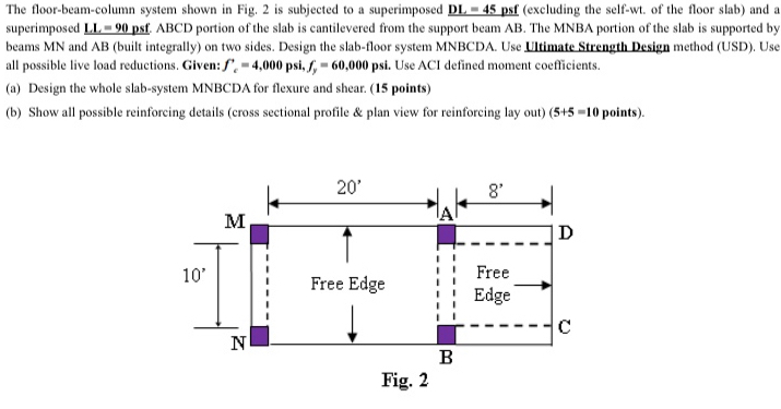 The floor - beam - column system shown in Fig. 2