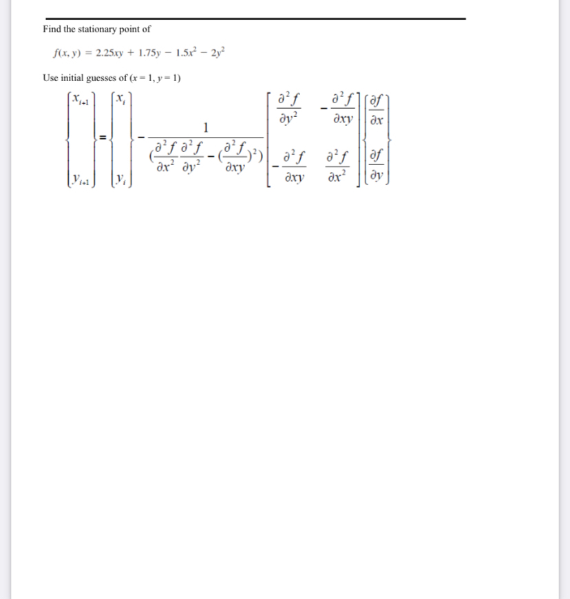 Find the stationary point of f ( x , y ) = 2 . 2