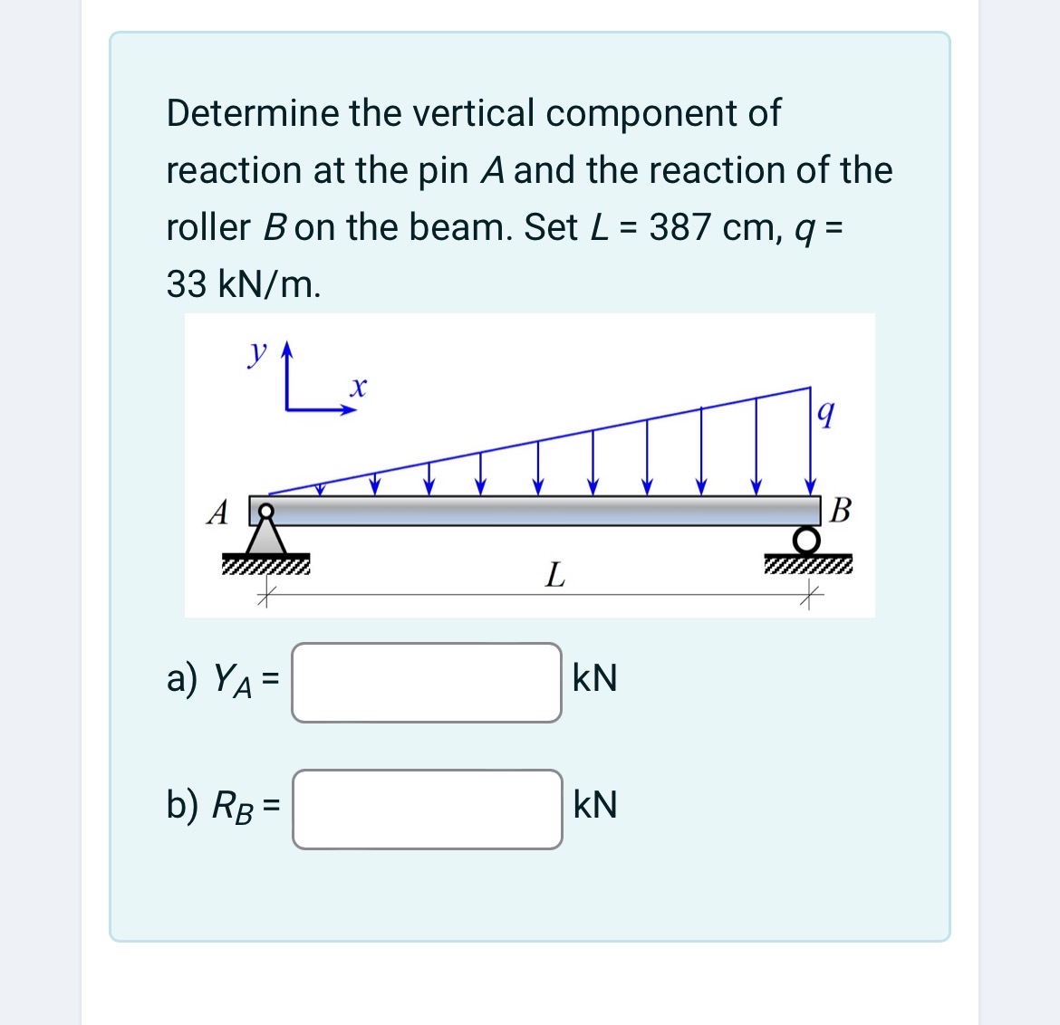 Determine the vertical component of reaction at
