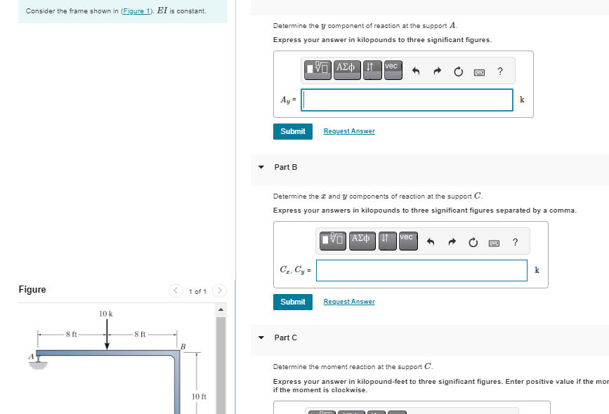 Consider the frame shown in ( Figure 1 ) . E I is