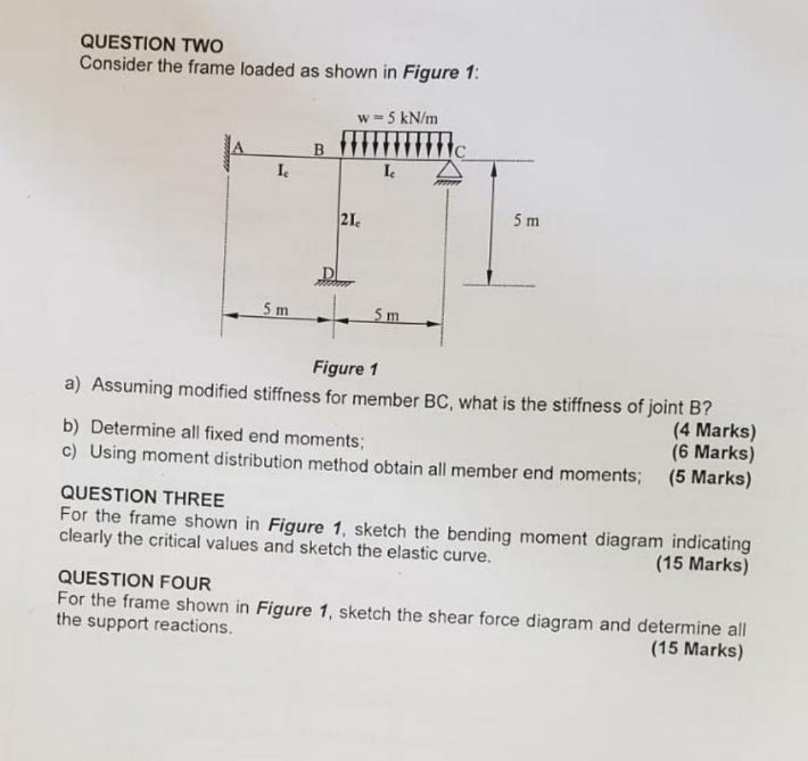 ( Please help with number four ) QUESTION TWO