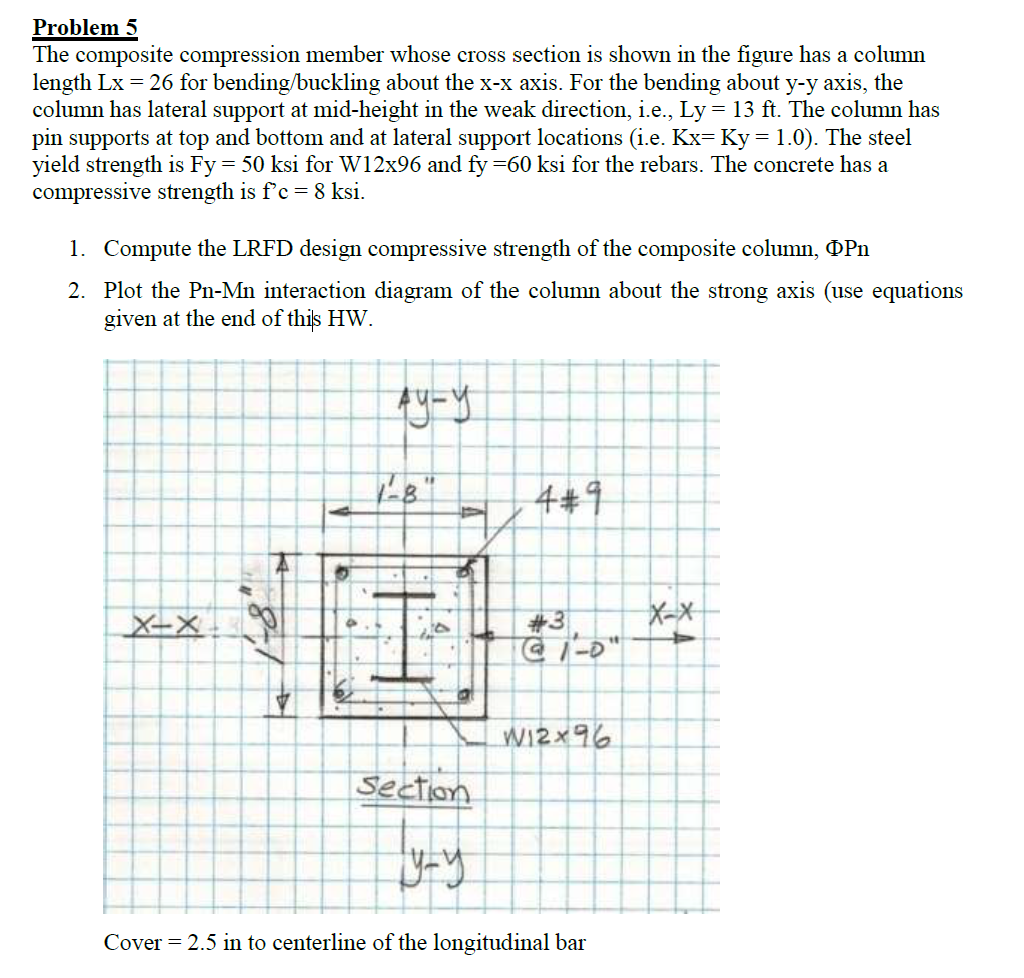 Problem 5 The composite compression member whose