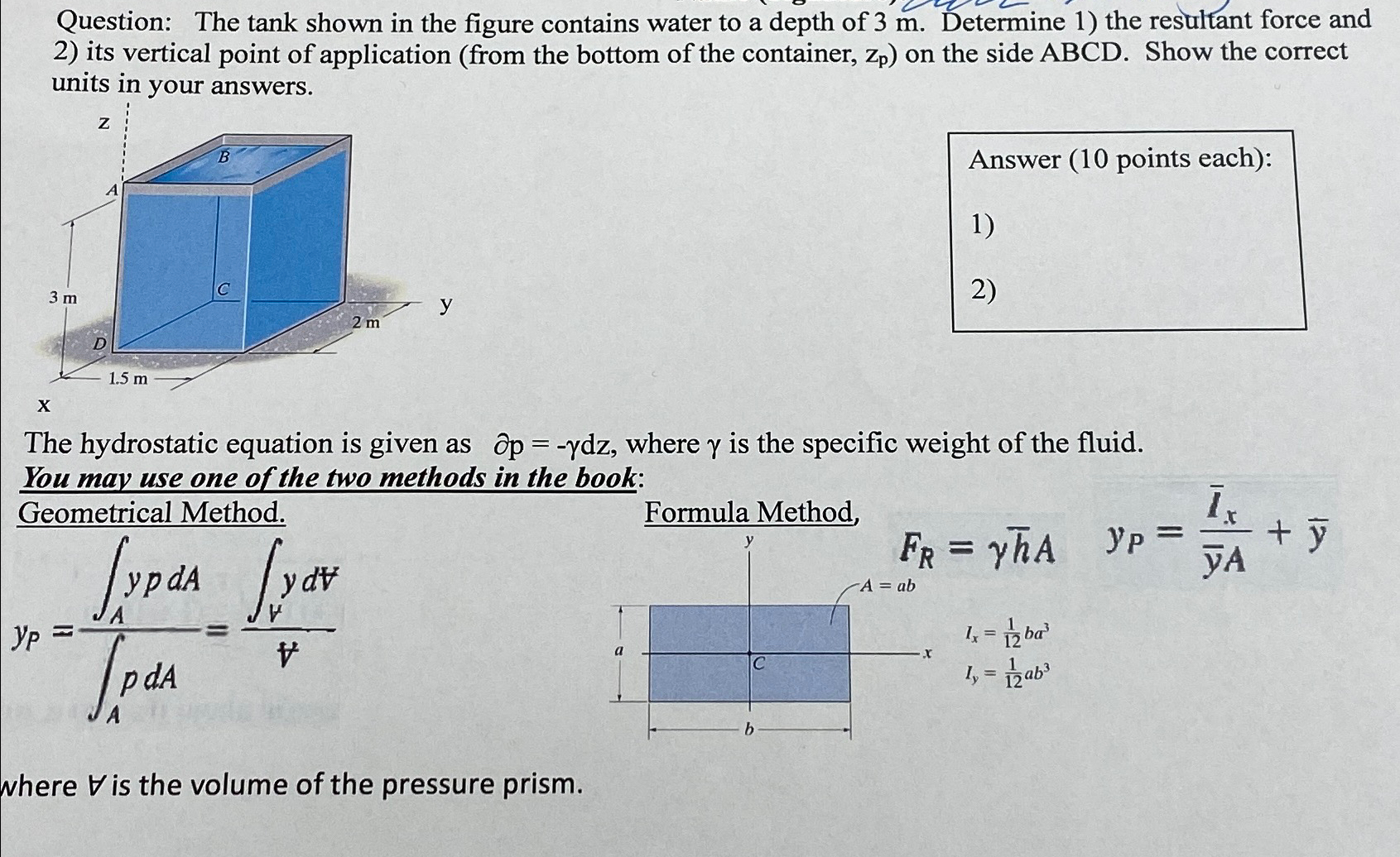 Question: The tank shown in the figure contains