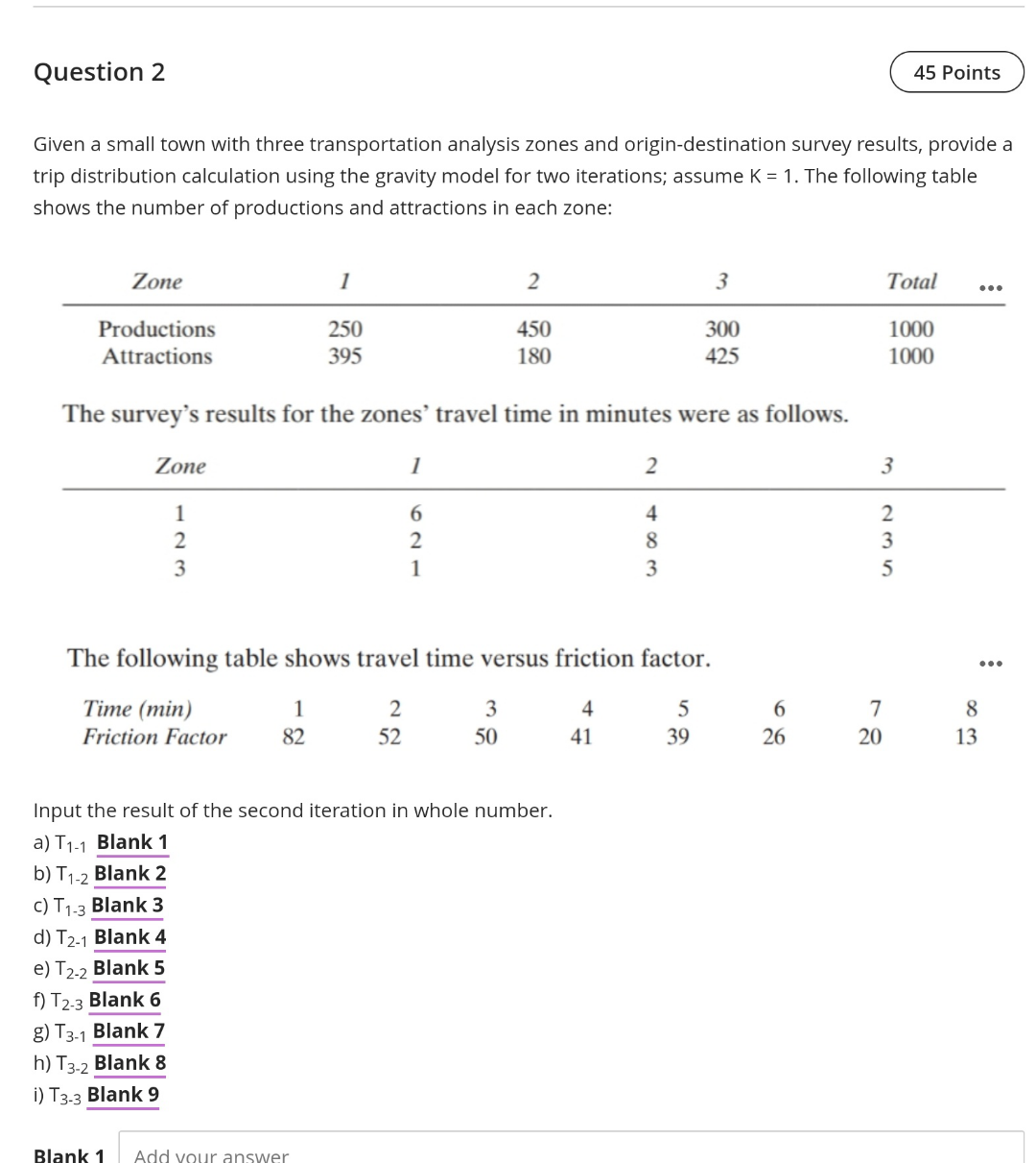Question 2 Given a small town with three