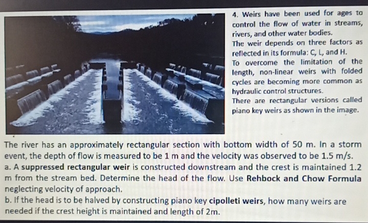 Weirs have been used for ages to control the flow