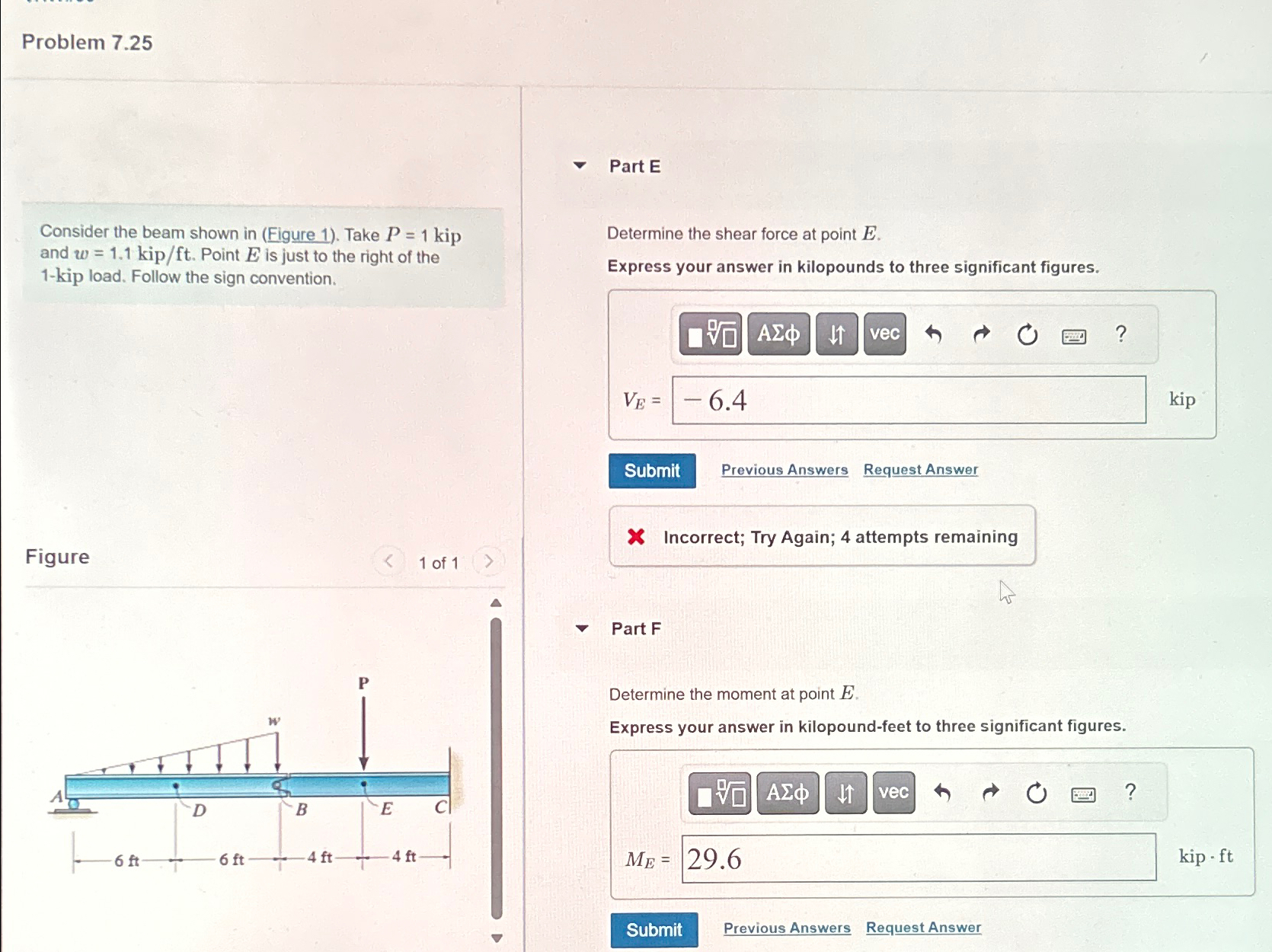 Problem 7 . 2 5 Consider the beam shown in (