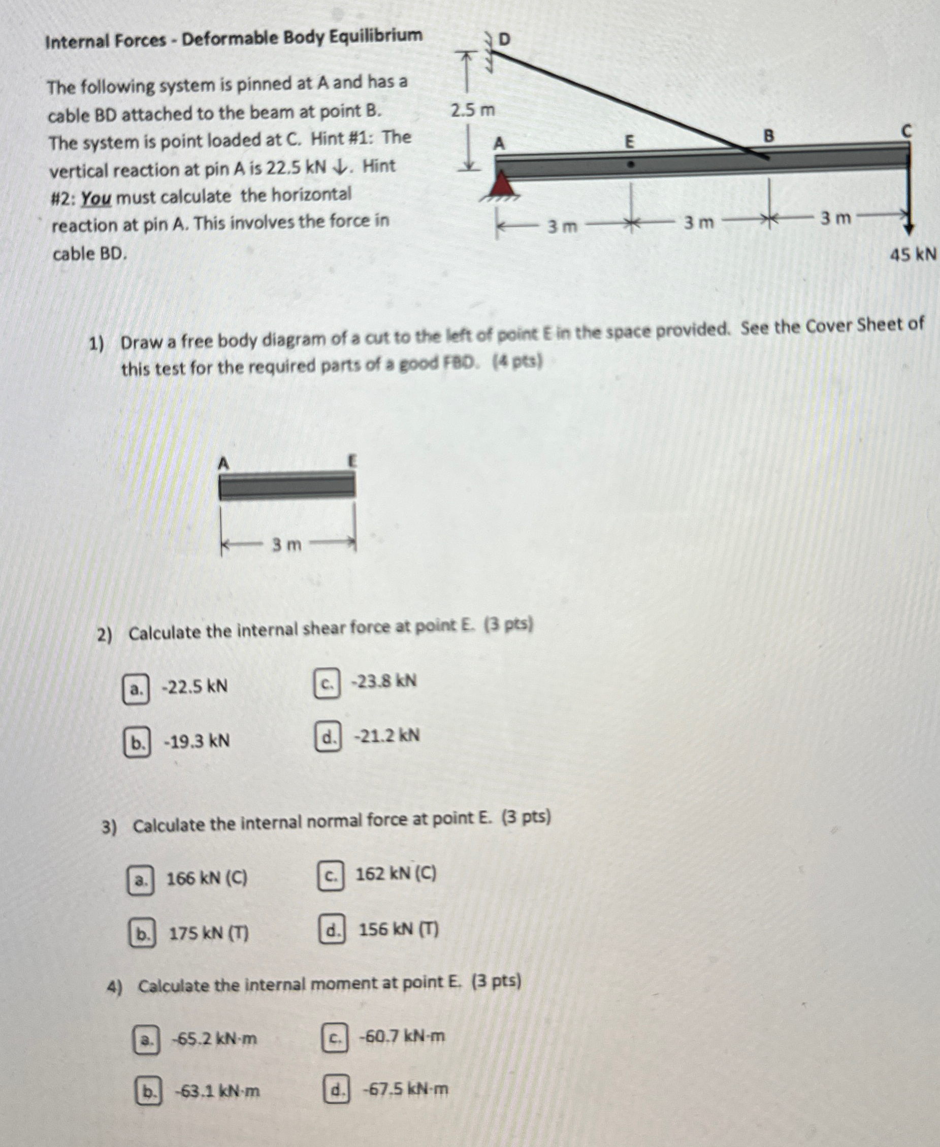 Internal Forces - Deformable Body Equilibrium The