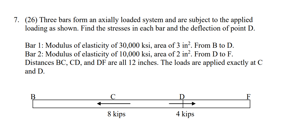 ( 2 6 ) Three bars form an axially loaded system