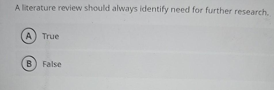 A literature review should always identify need