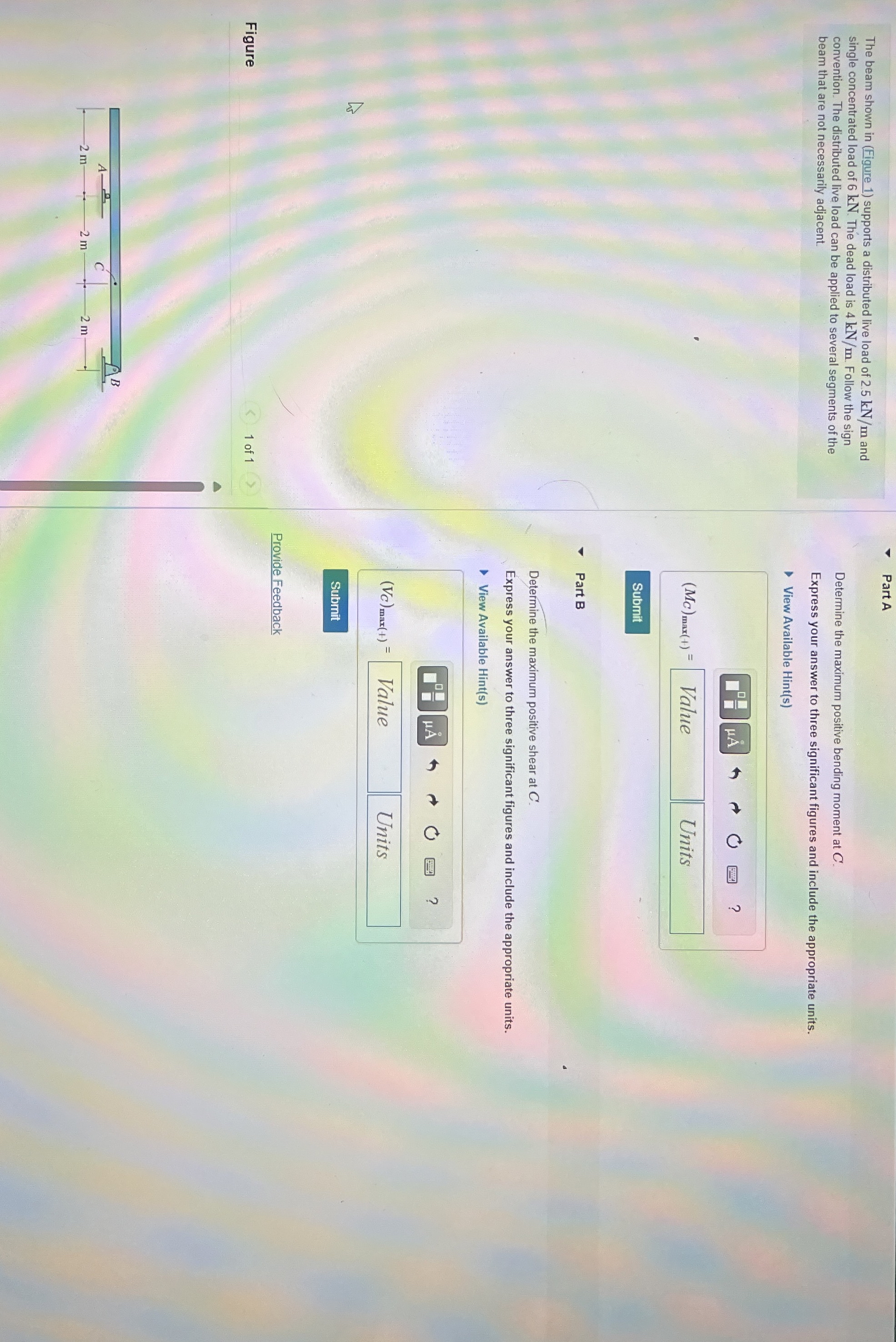 The beam shown in ( Figure 1 ) supports a