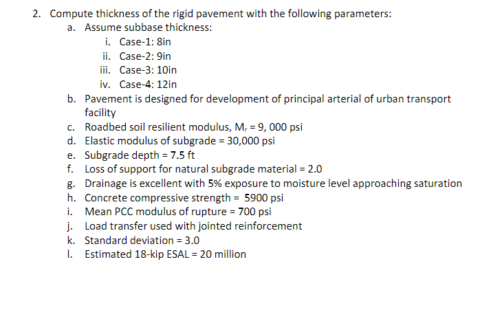 Compute thickness of the rigid pavement with the