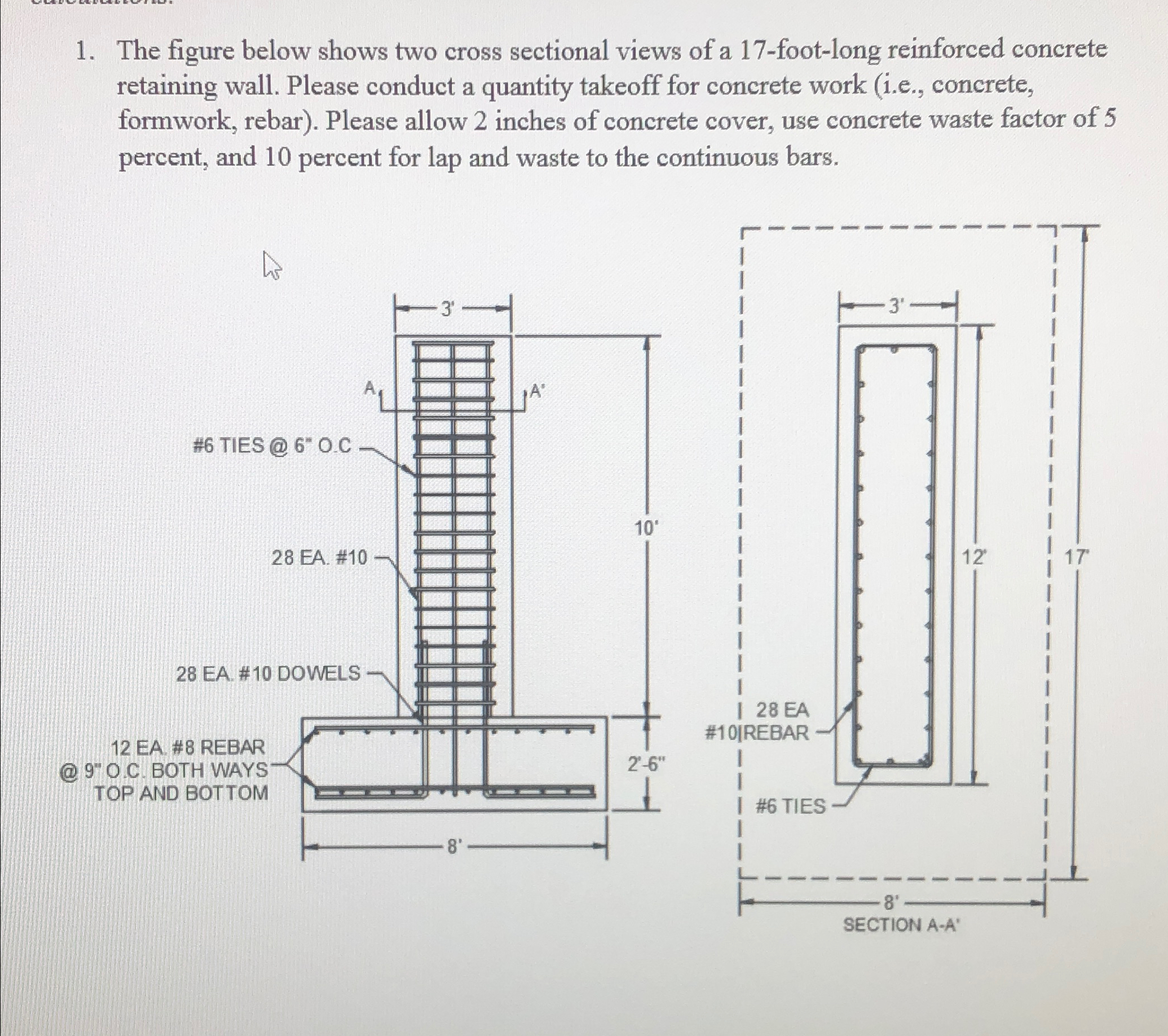 The figure below shows two cross sectional views