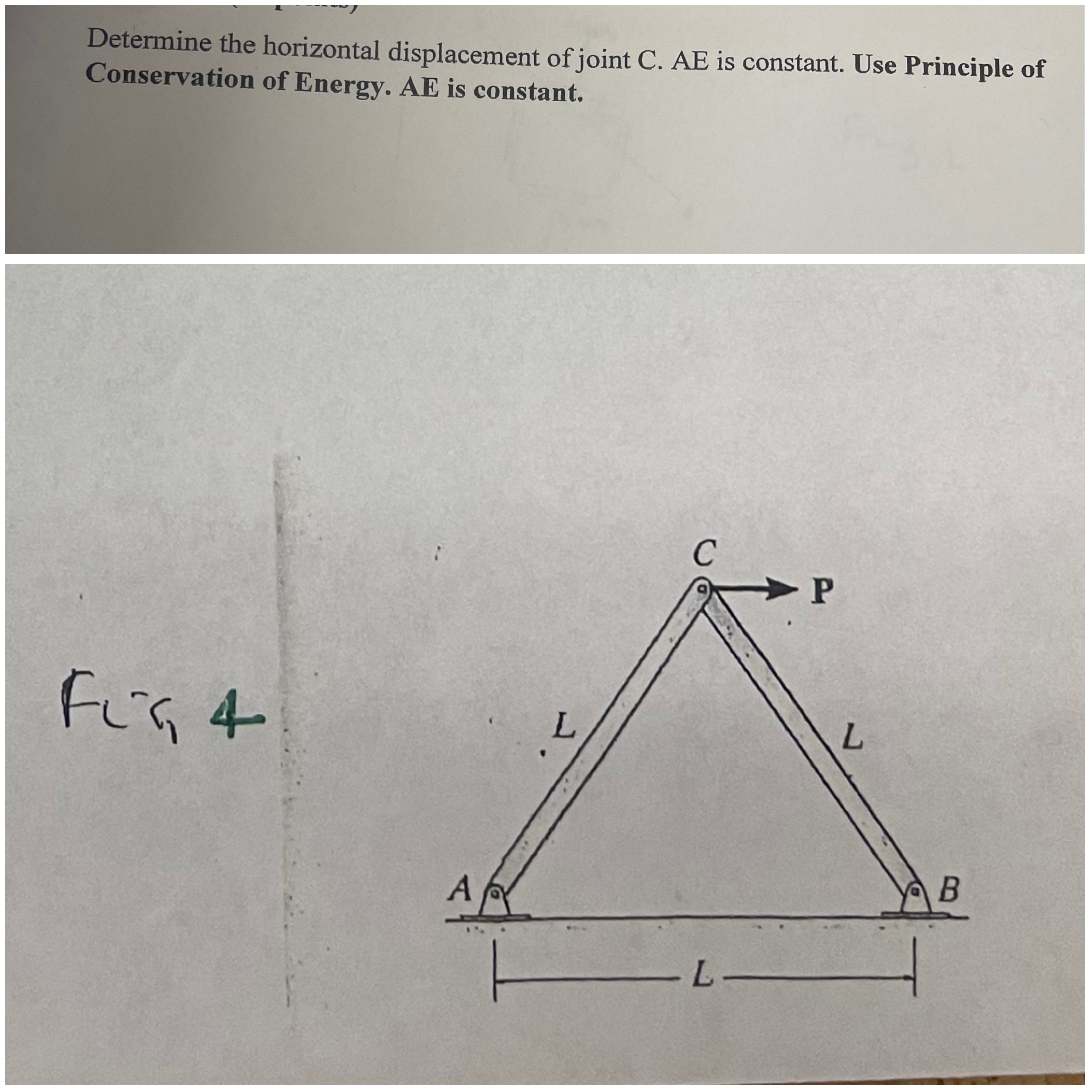 Determine the horizontal displacement of joint C