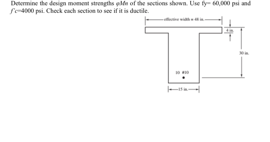Determine the design moment strengths M n of the