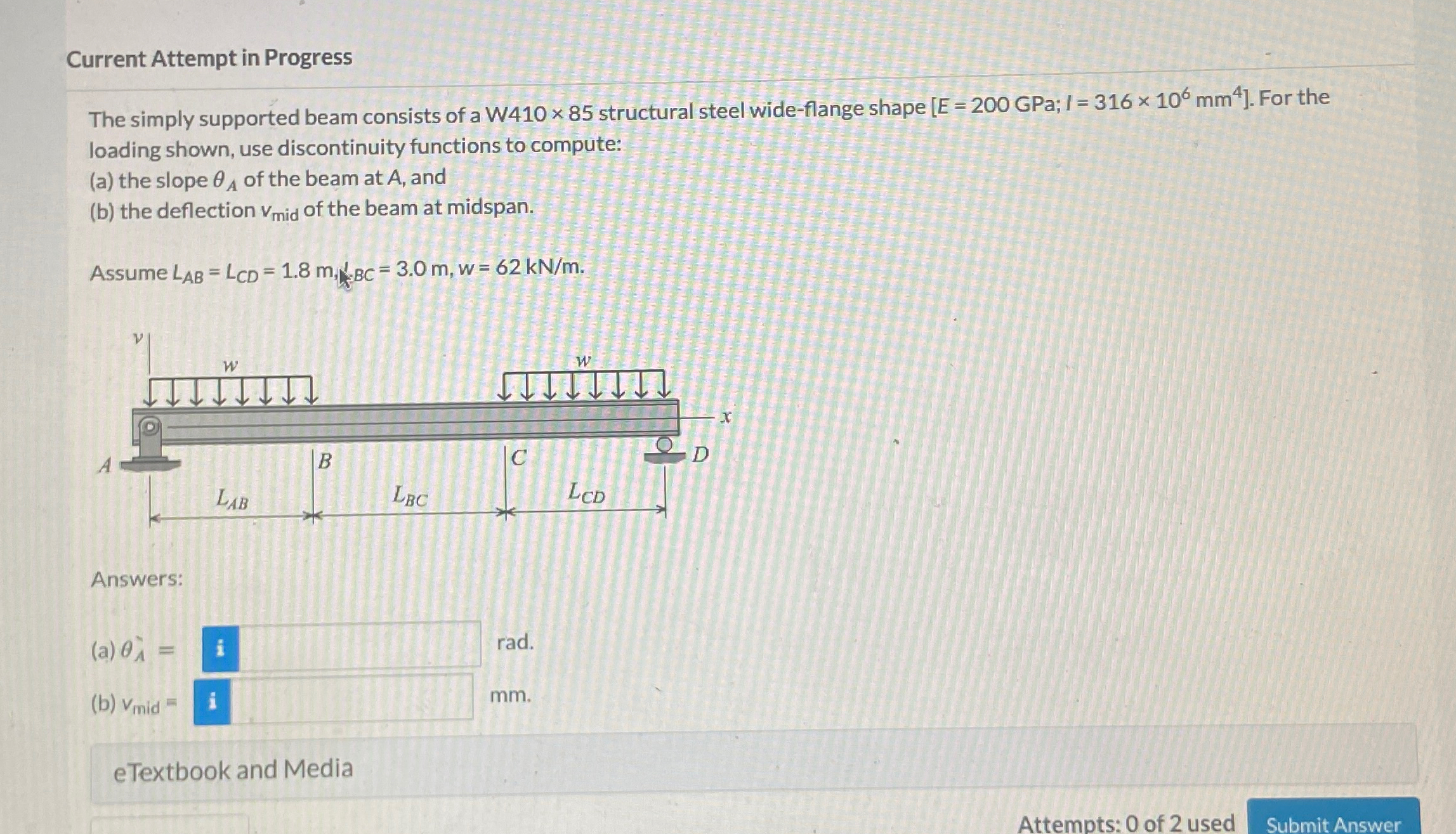 Current Attempt in Progress The simply supported