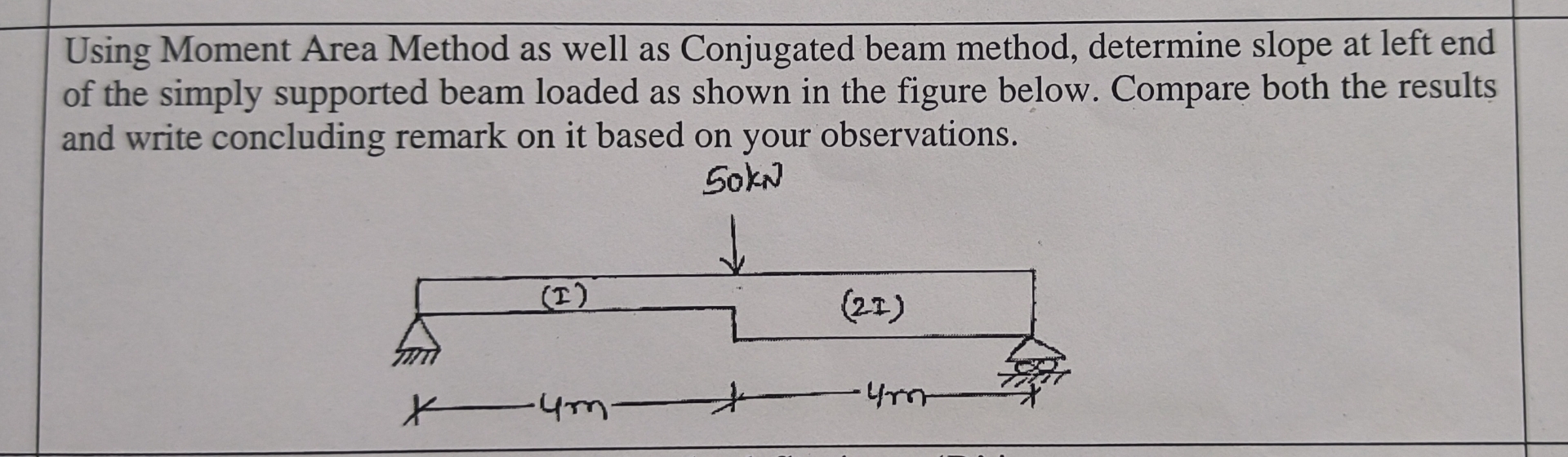 Using Moment Area Method as well as Conjugated