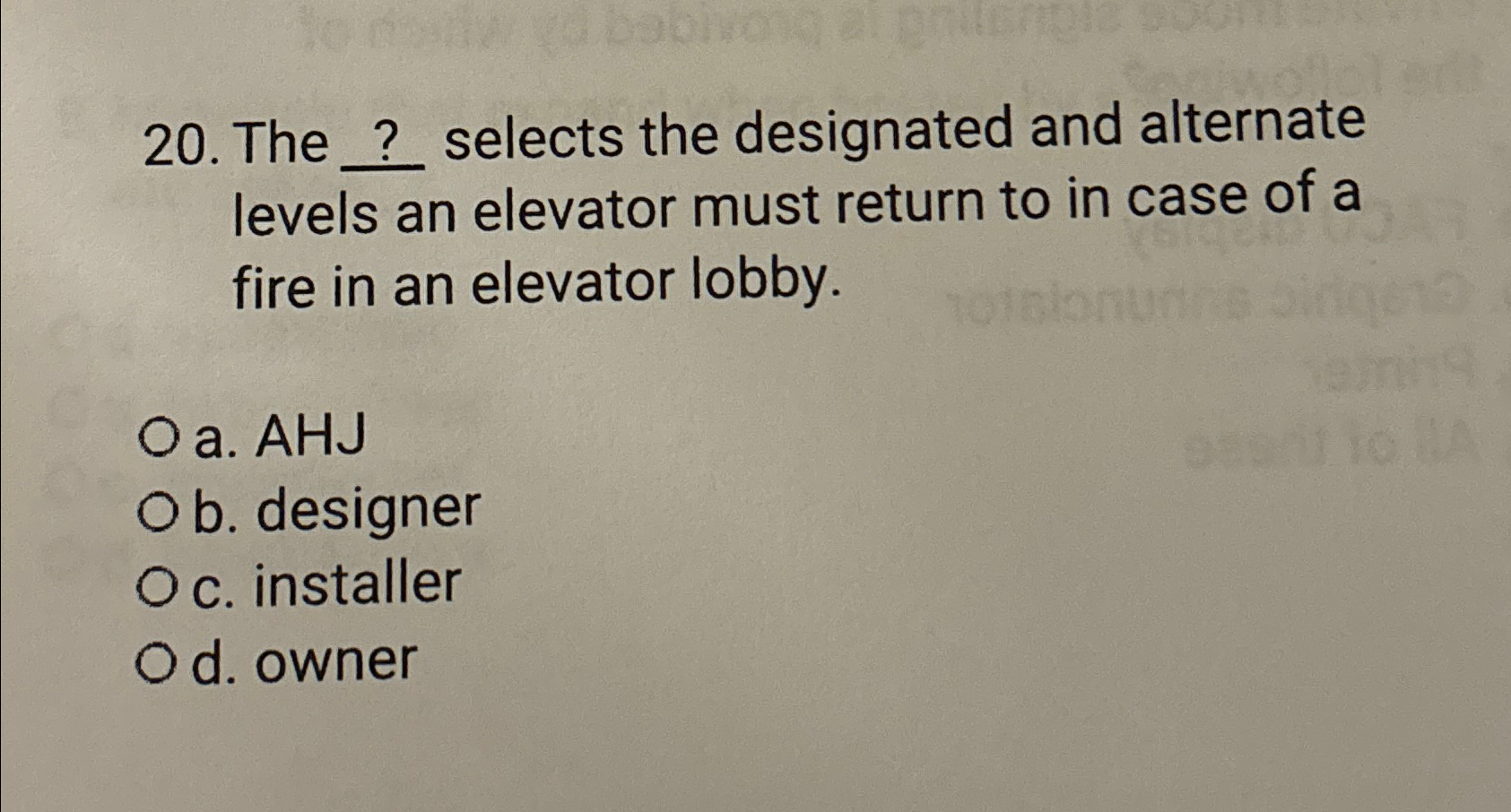 The ? selects the designated and alternate levels