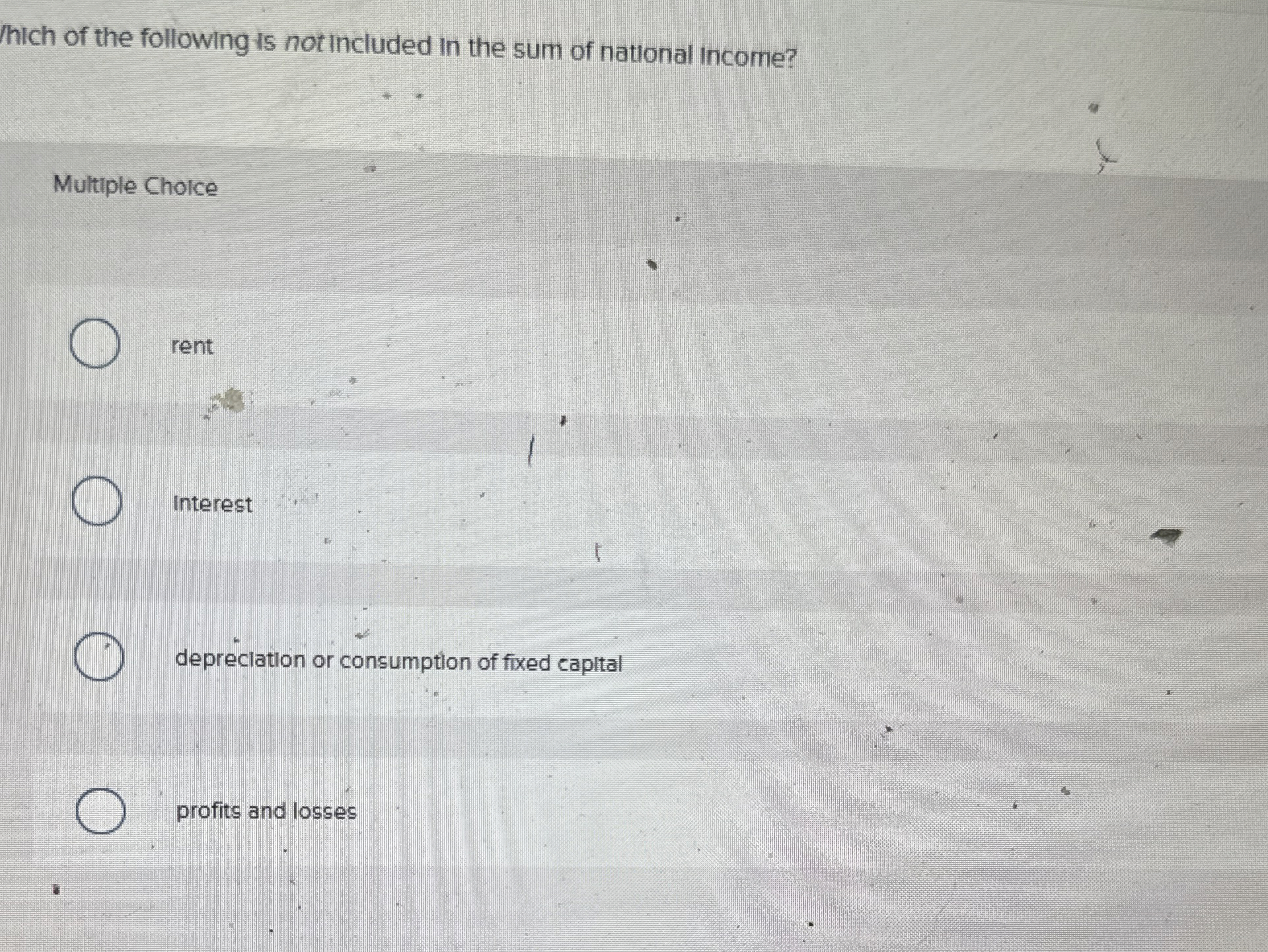 1 depreclation or consumption of fixed