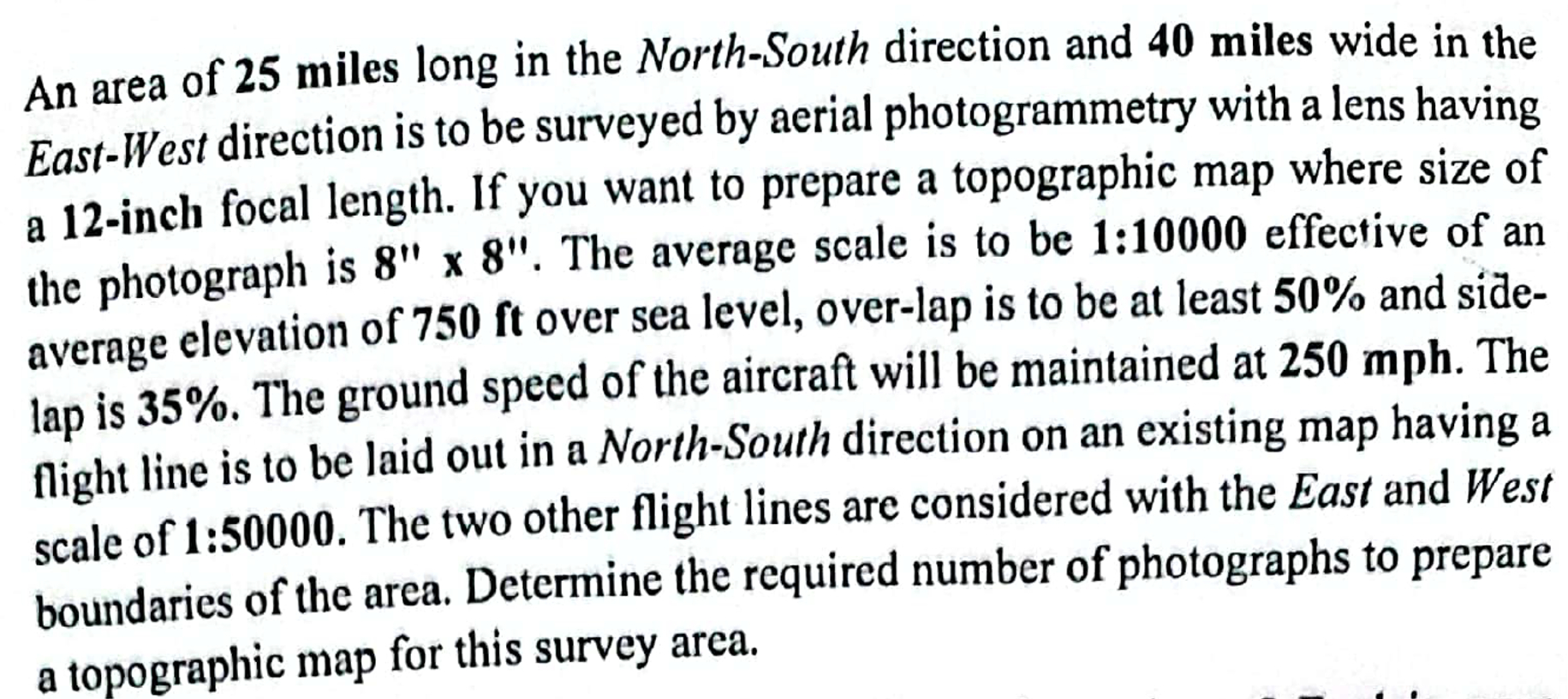 An area of 2 5 miles long in the North - South