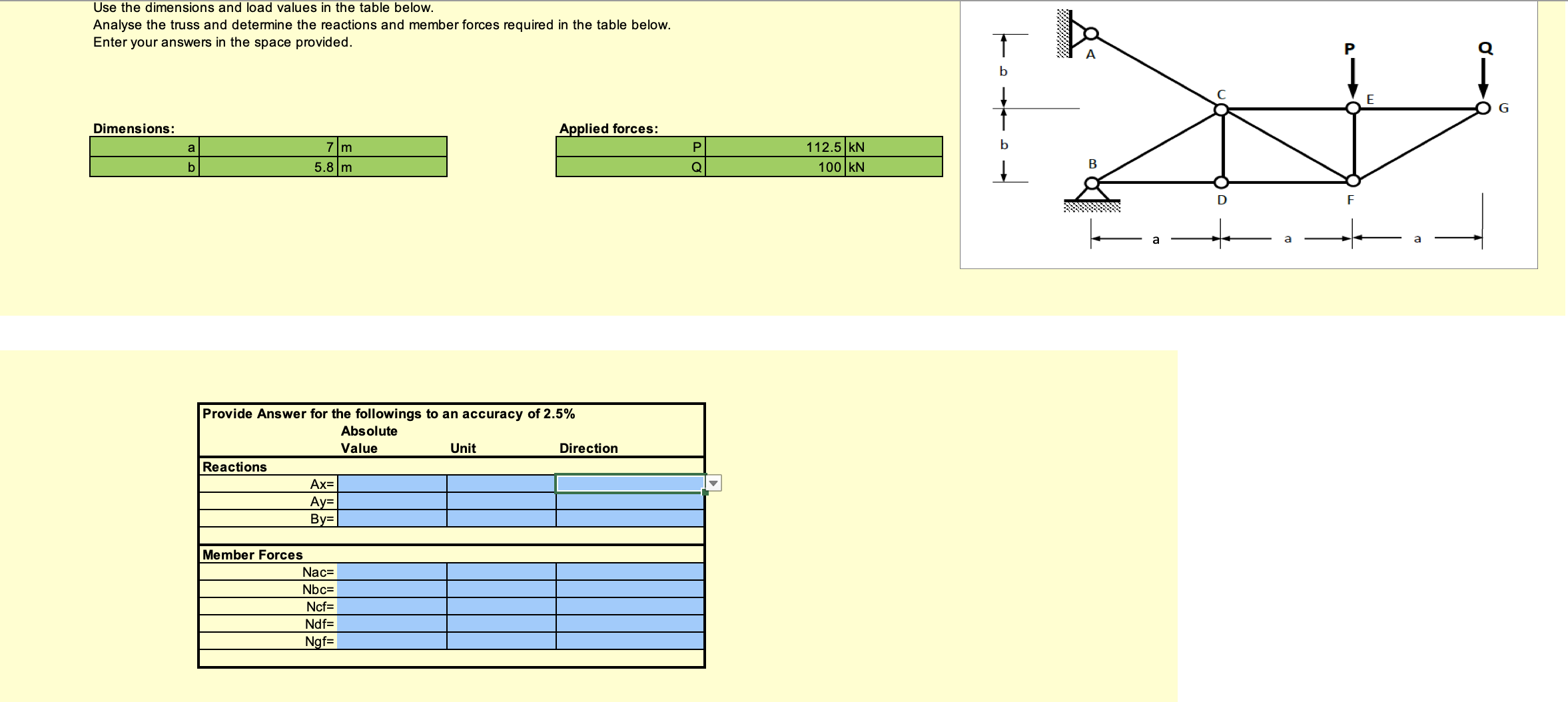 Please include all working out with the free body