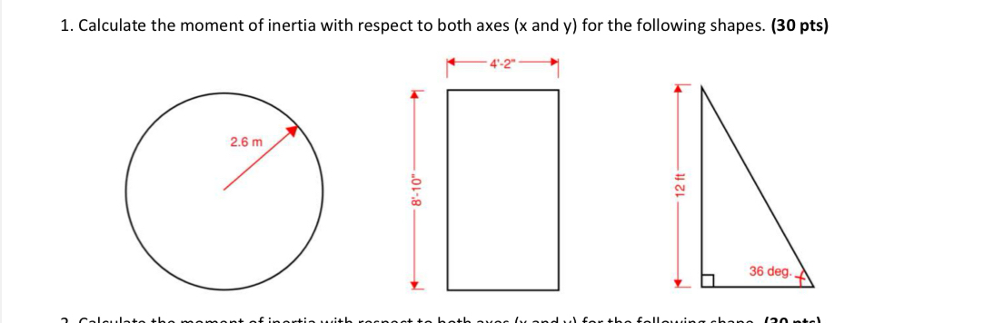 Calculate the moment of inertia with respect to