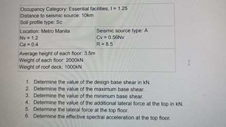 A six story concrete special moment resisting