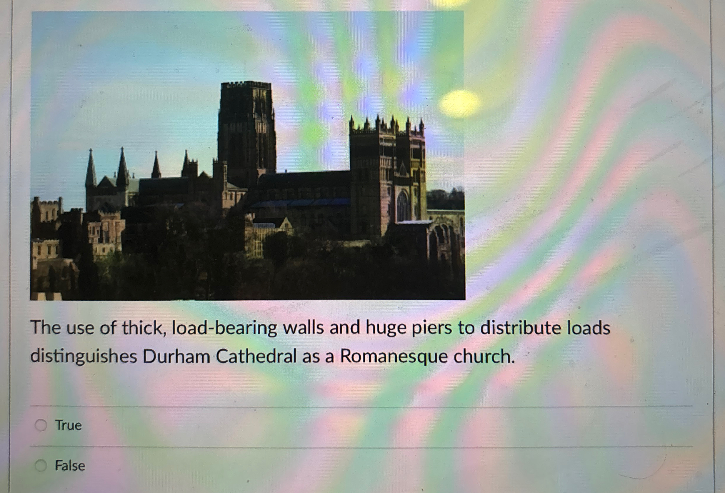 The use of thick, load - bearing walls and huge