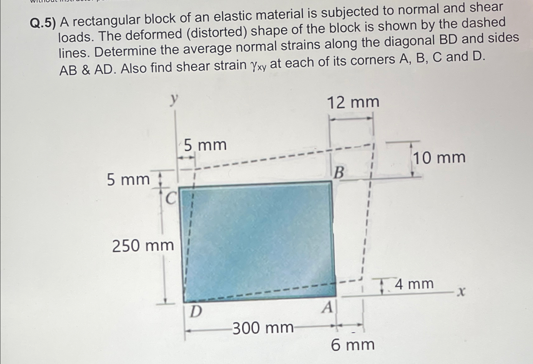 Q . 5 ) A rectangular block of an elastic