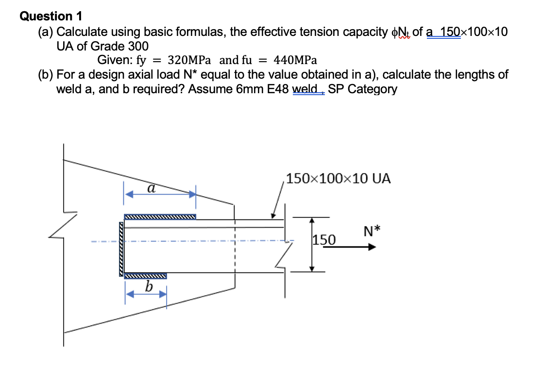 Question 1 ( a ) Calculate using basic formulas,