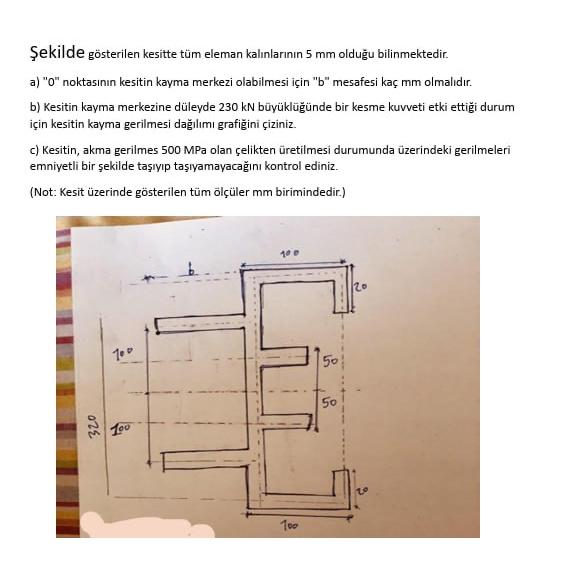 ekilde g sterilen kesitte t m eleman kal nlar n n