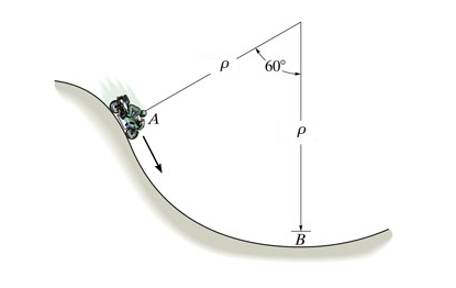 When the motorcyclist is at A , he increases his