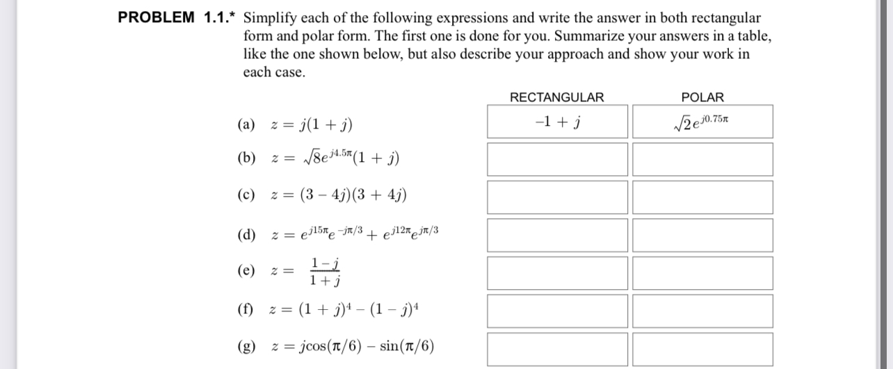 PROBLEM 1 . 1 . * Simplify each of the following