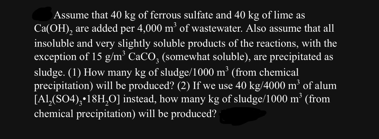 Assume that 4 0 k g of ferrous sulfate and 4 0 k