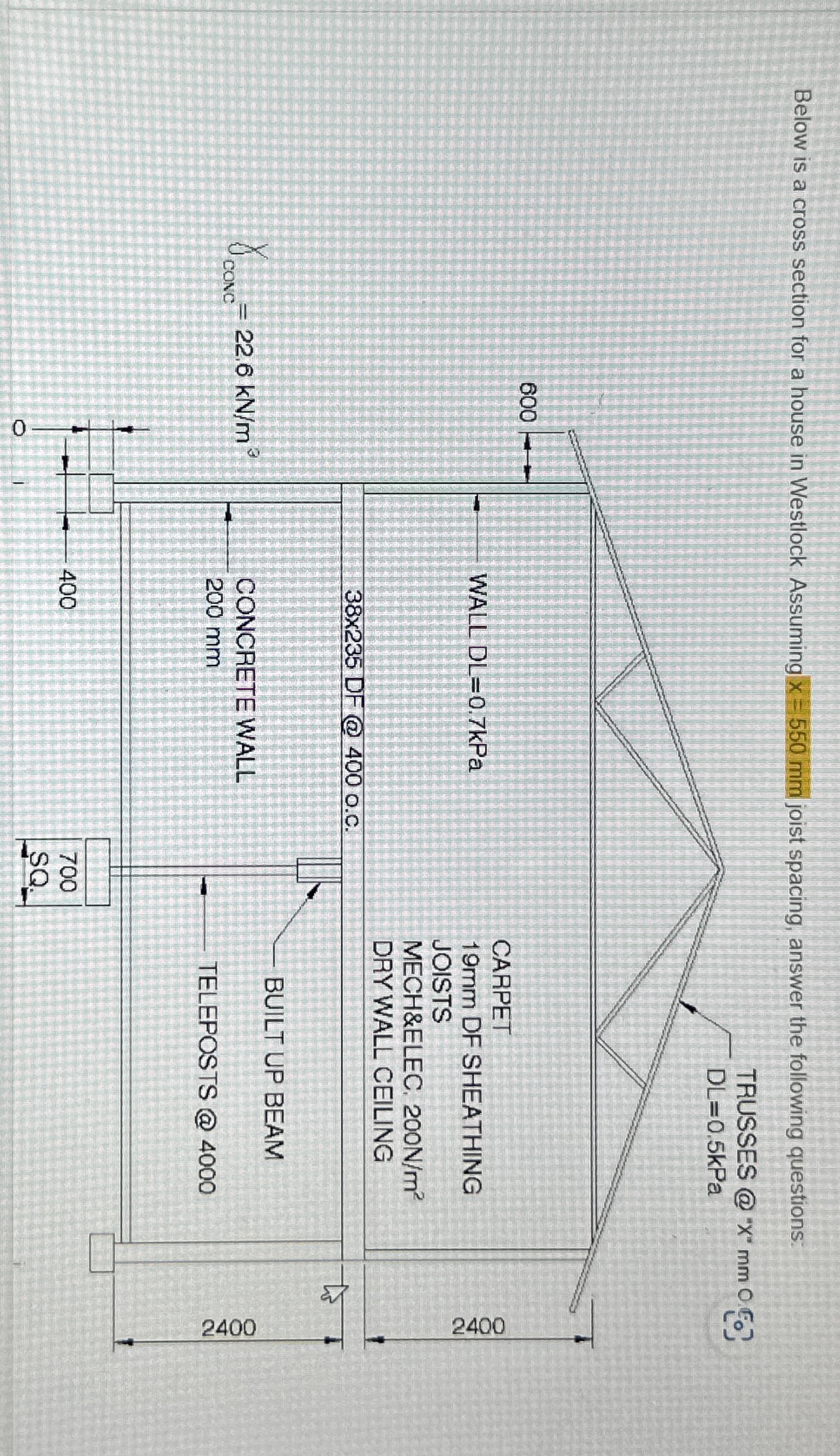 Below is a cross section for a house in Westlock