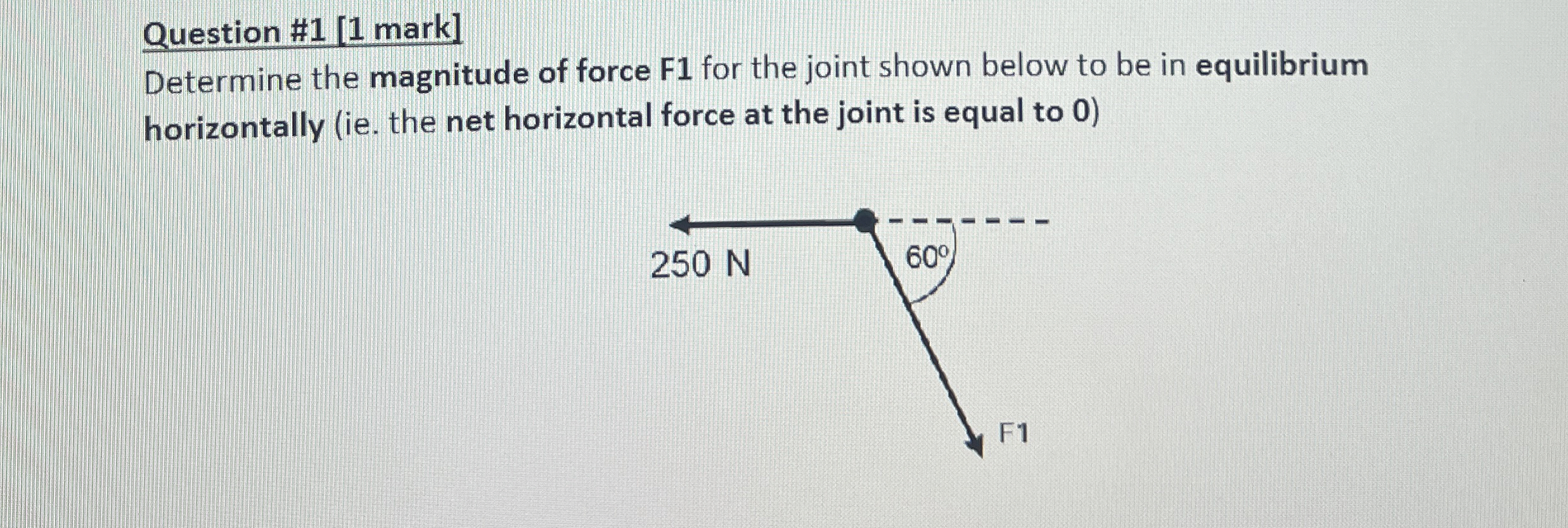 Question # 1 [ 1 mark ] Determine the magnitude