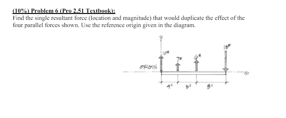 Find the single resultant force ( location and