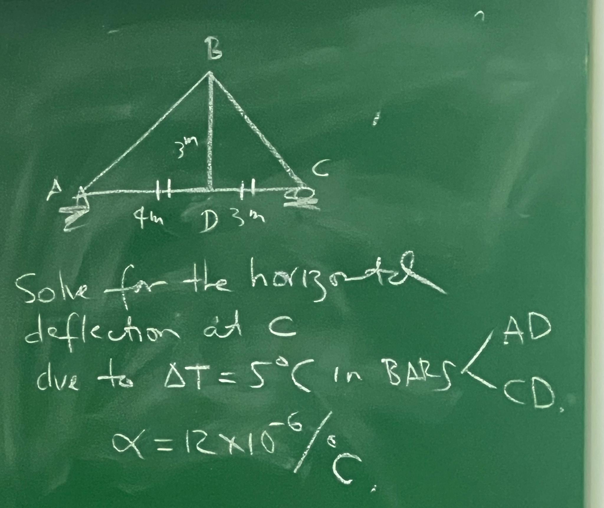 Solve for the horizonte deflection at C dive to T