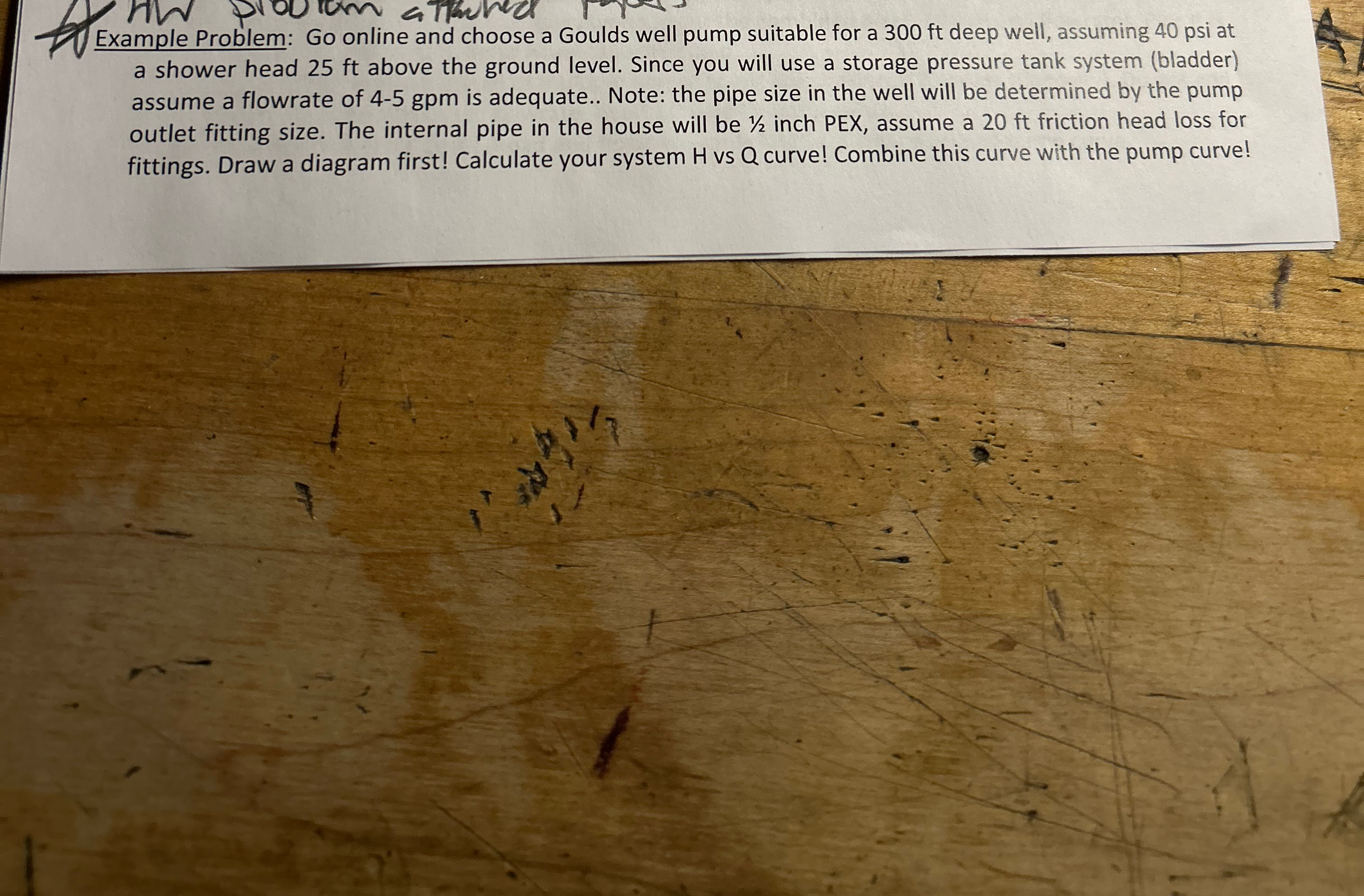 Example Problem: Go online and choose a Goulds