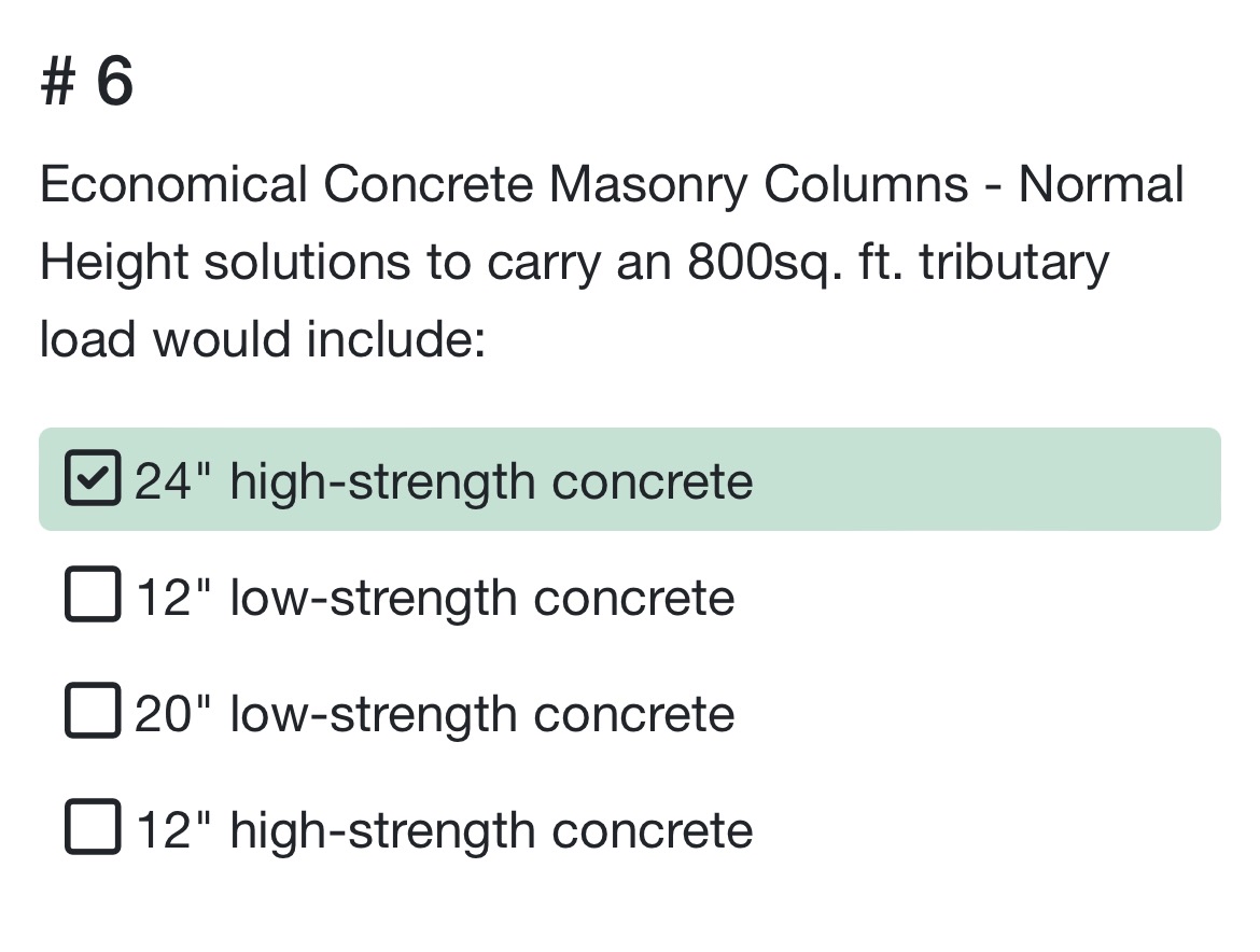 # 6 Economical Concrete Masonry Columns - Normal